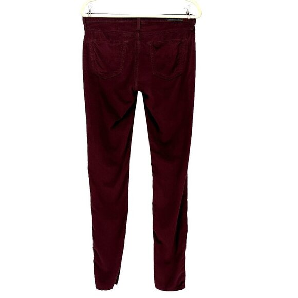 AG Adriano Goldschmied The Legging Super Skinny Maroon Corduroy Pants Womens 27 - Picture 4 of 9